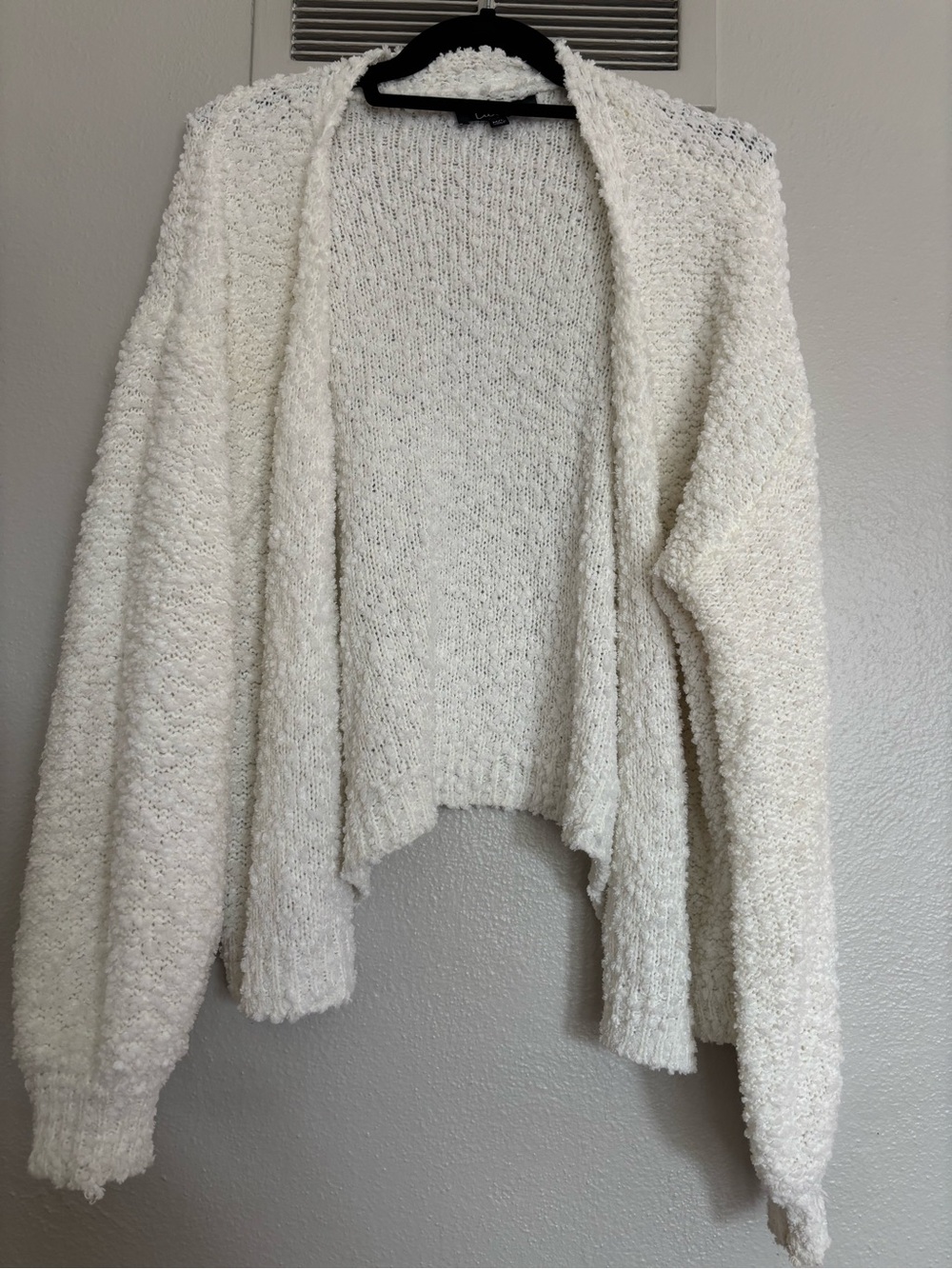 Lulu's Cream Cozy Open-Front Knit Cardigan